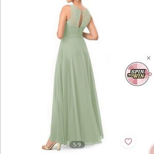 Azazie dusty sage bridesmaid dress. Size A4.